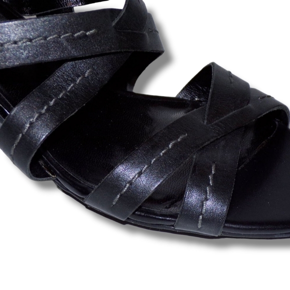 NWOB Franco Sarto Leather Weddge Sandals - Picture 4 of 7